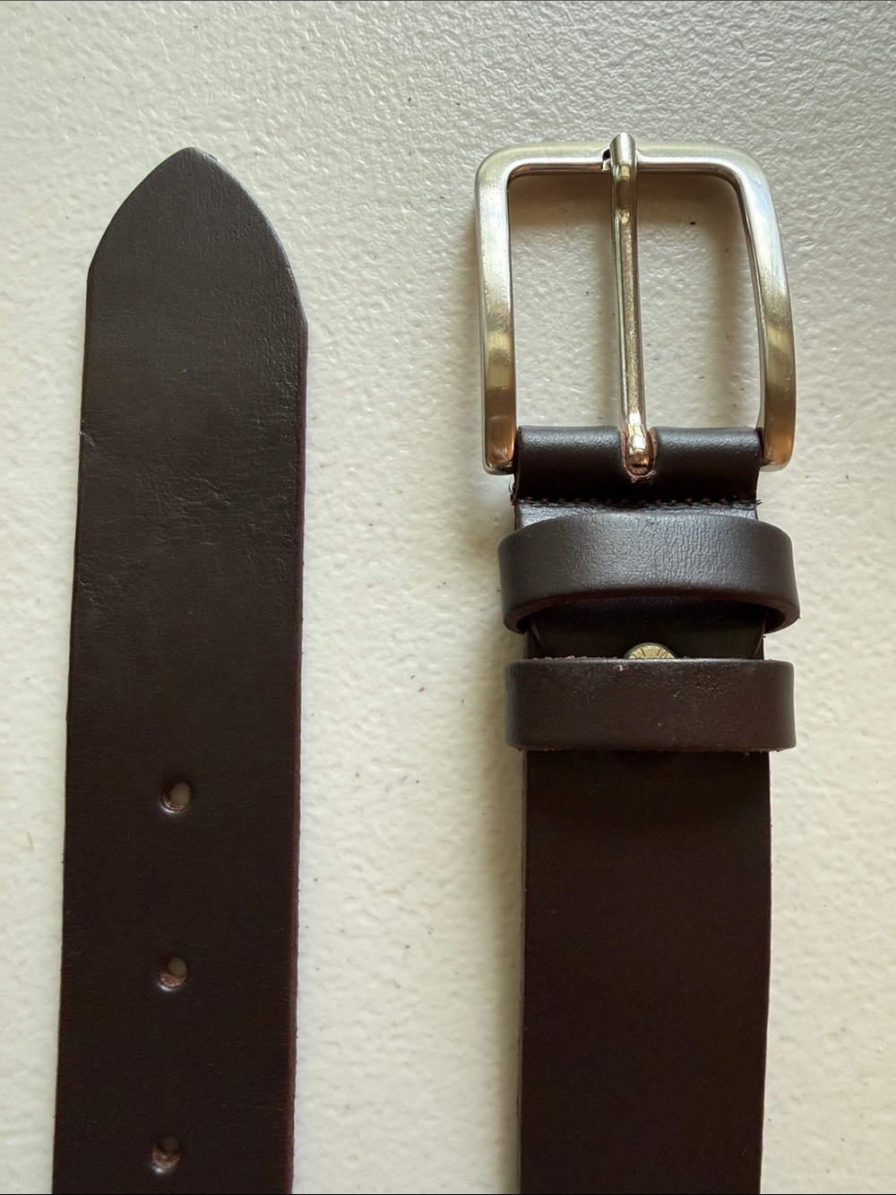 Laino Angelo Men’s Dark Brown Leather Belt Made in Italy - Size XL
